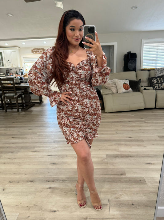November Romance Floral Mini Dress