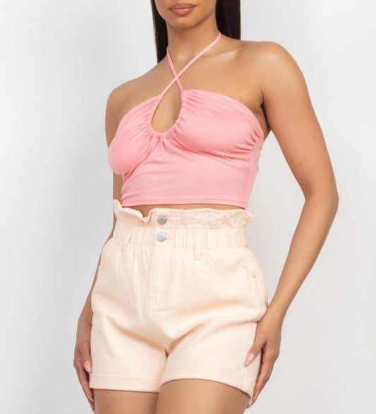 Darling Baby Halter Crop Top (4 Color Options)