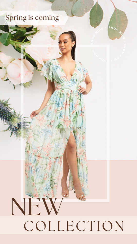 Spring Bloom Floral Maxi Dress