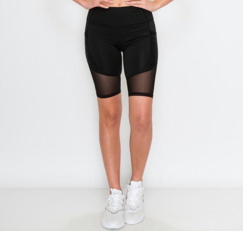 Sheer Mesh Biker Shorts