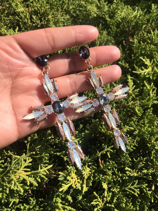 “Lead Me To The Cross” Champagne Stud Earrings