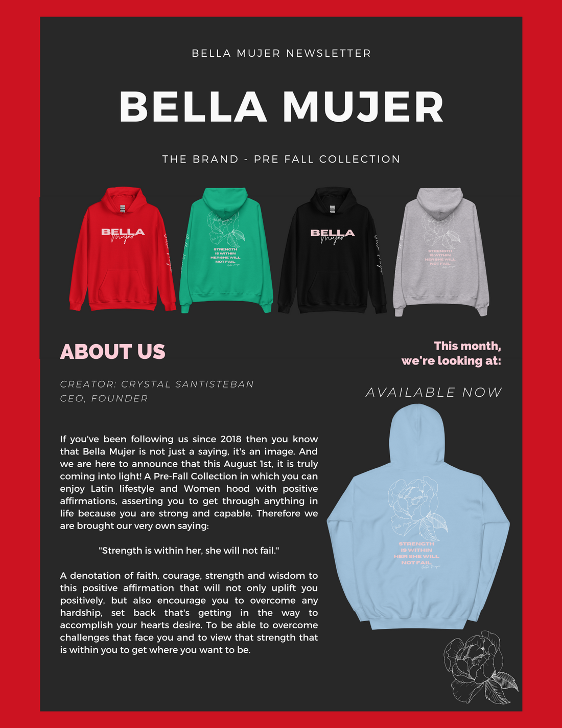 BELLA MUJER THE BRAND - PRE FALL COLLECTION 22"