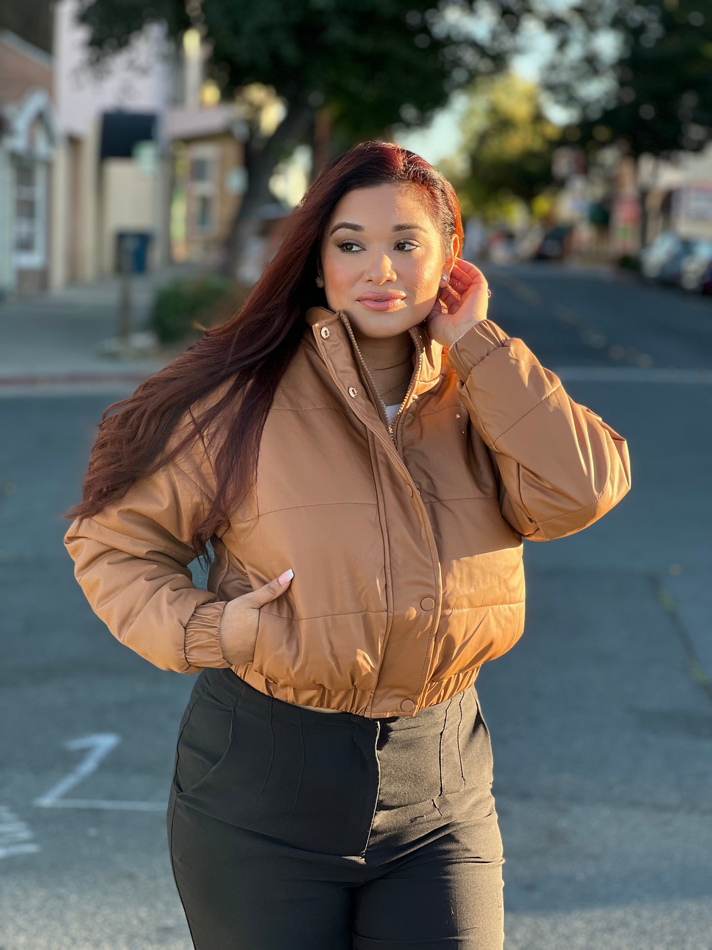 Comfy Faux Leather Puffer Jacket (2 Color Options)