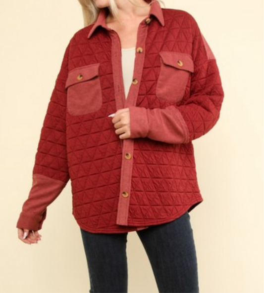 In The Midst of Winter Oversized Quilted Cozy Shacket Jacket