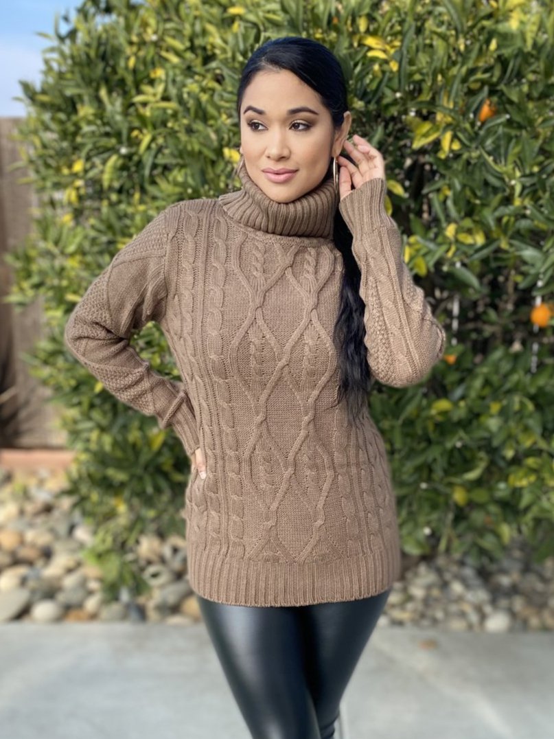 Chunky turtleneck 2024 sweater women's