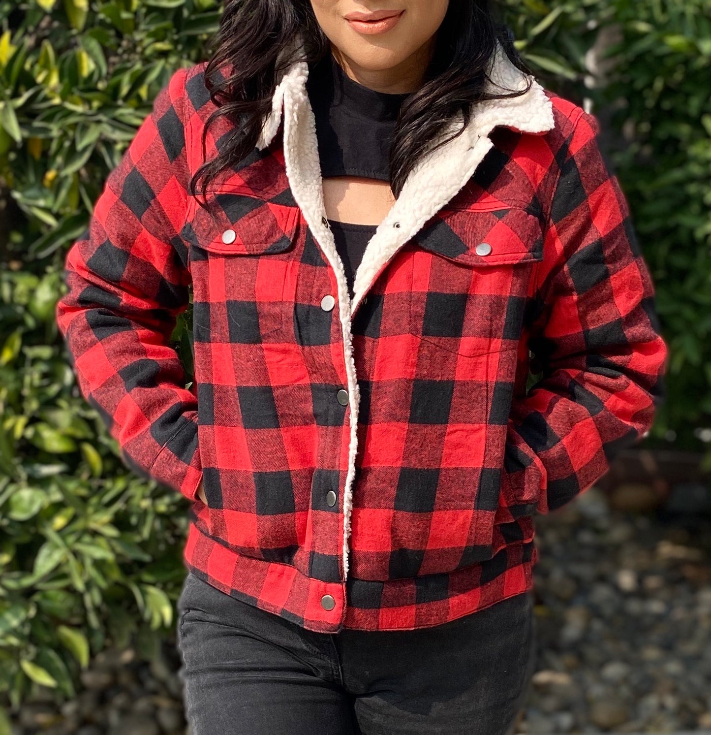 Tahoe Cabin Fever Outdoor Plaid is Print Winter Jacket (red)