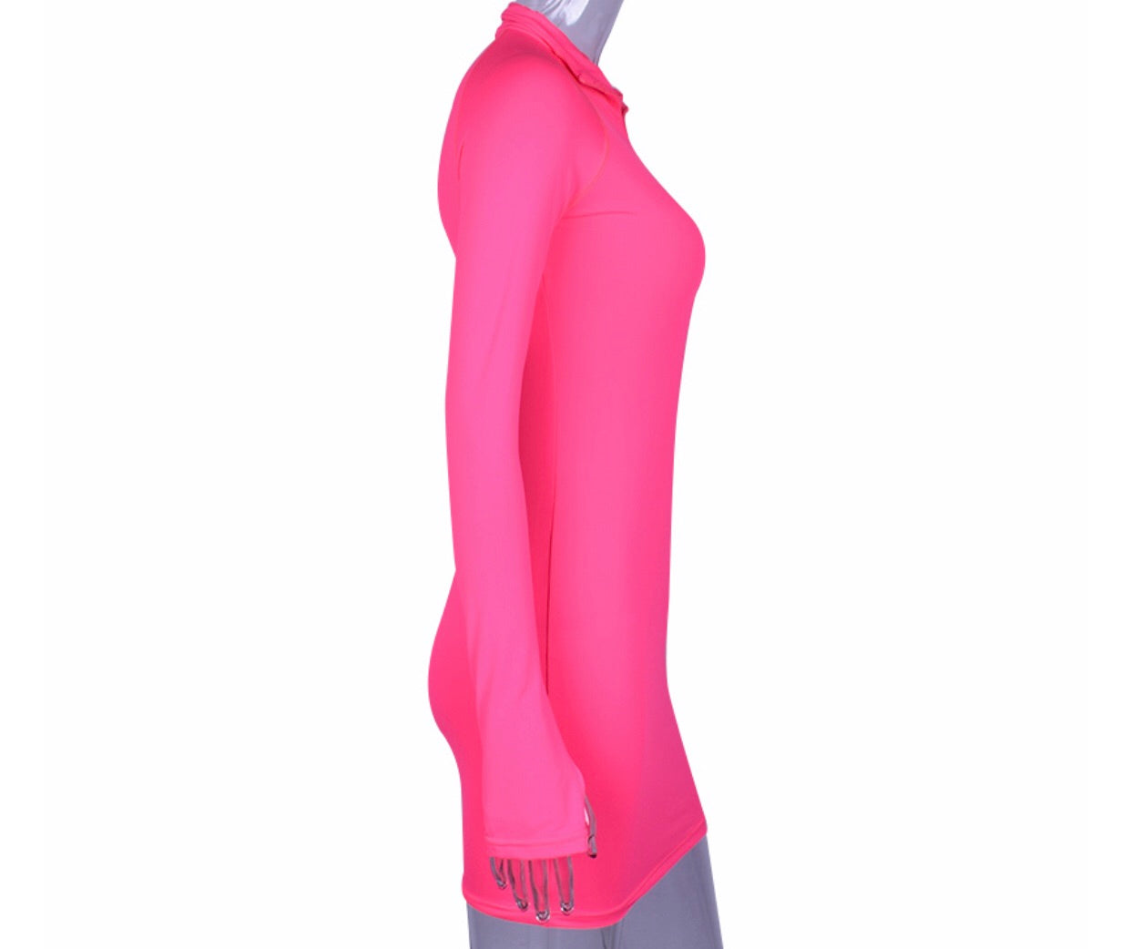 “Kulture” Solid Sleeve High Neck Zipper (pink)
