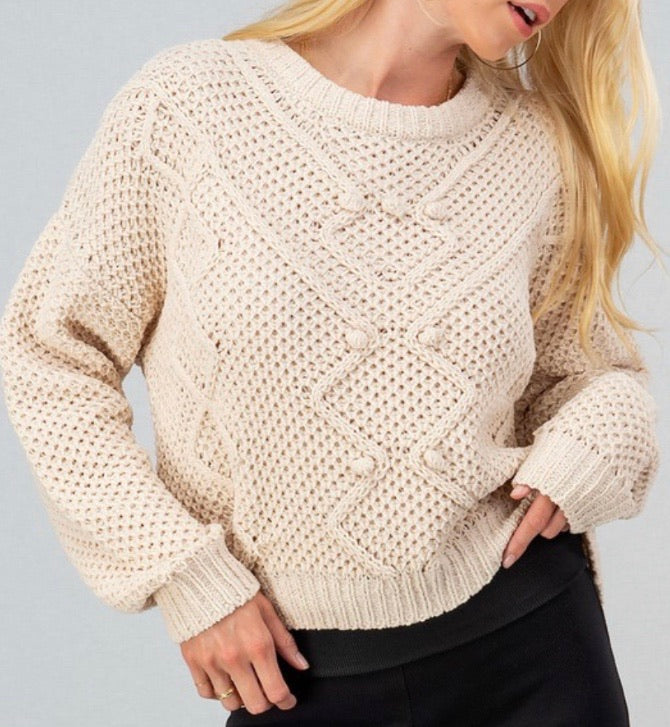 Nora Cable Knit Sweater (butter)