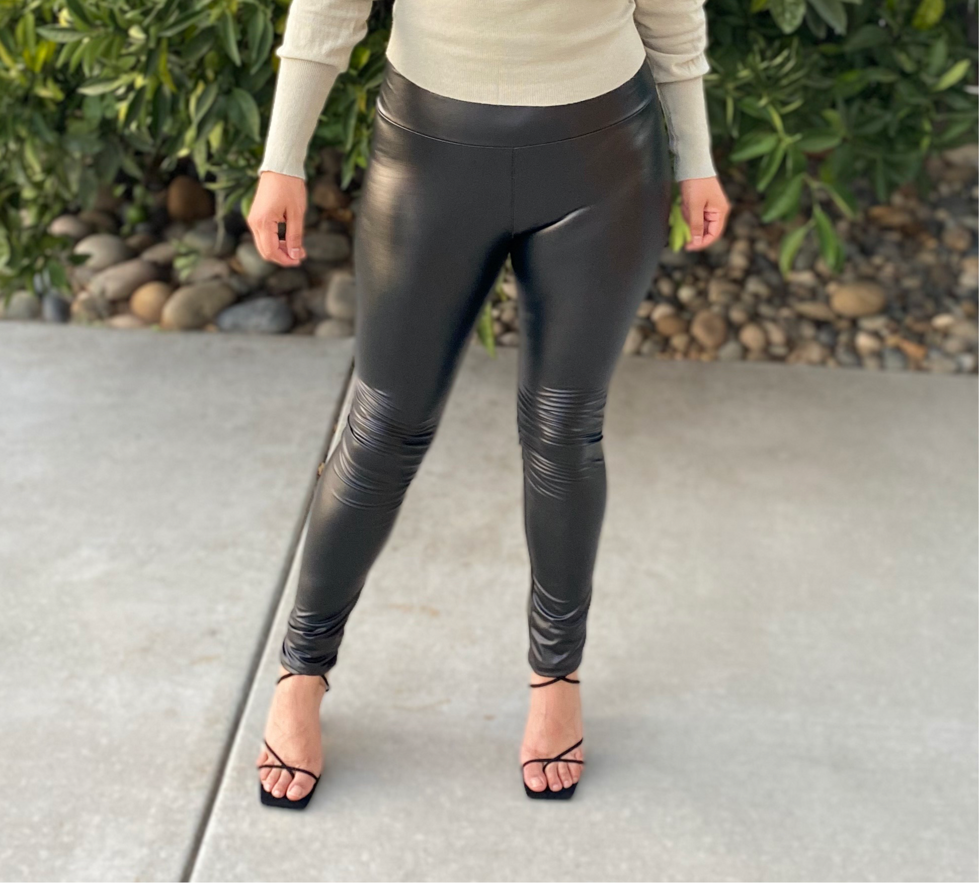 Classic Faux Leather High Waist Leggings – Pretty In Nude